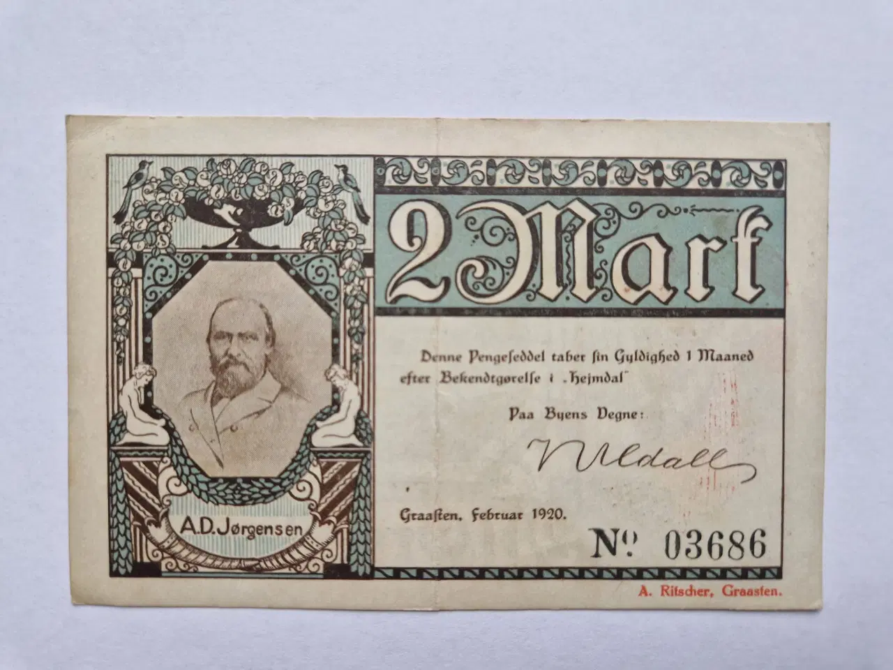 Billede 1 - 2 Mark Graasten 1920