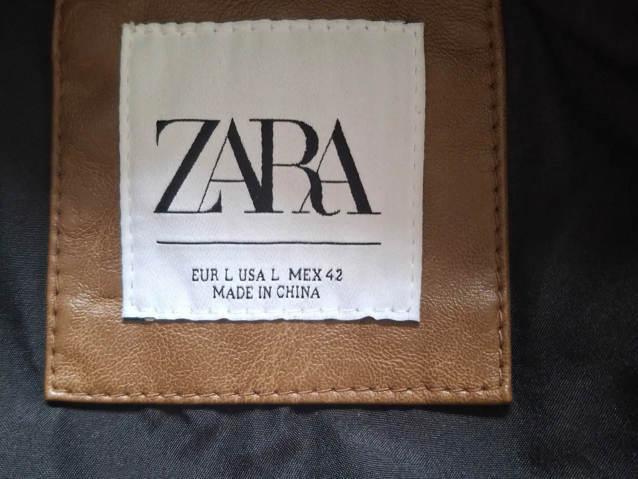Billede 5 - Jakke i cognacfarvet PU-læder fra Zara Man. Large