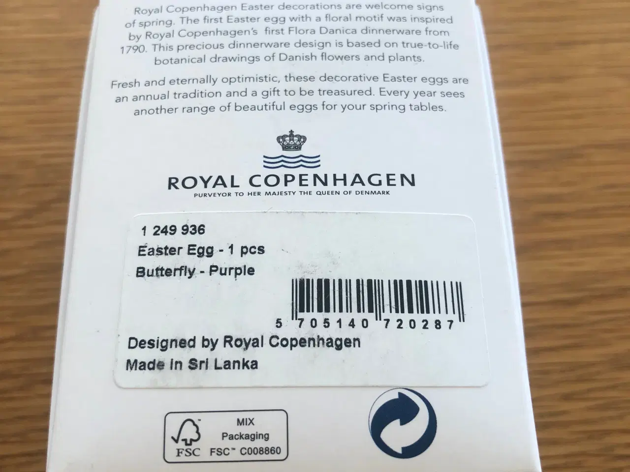 Billede 5 - Royal Copenhagen påskeæg med sommerfugl