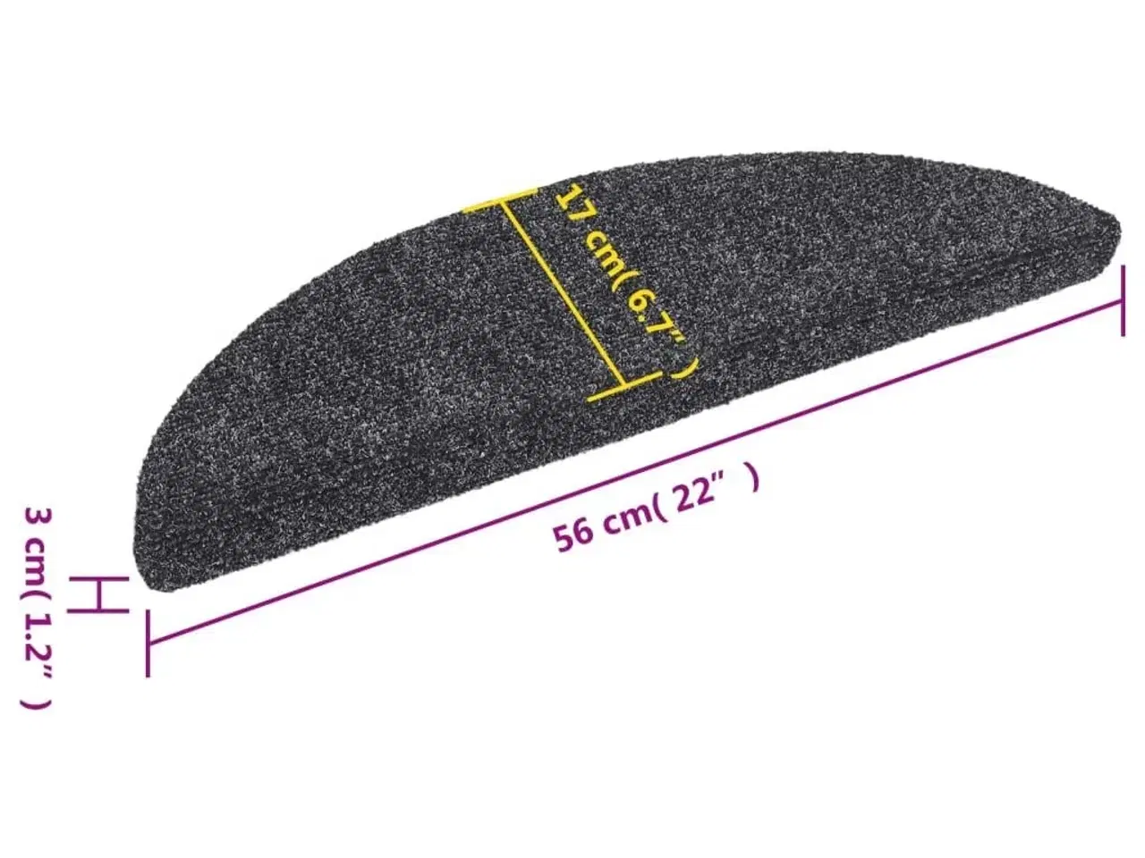 Billede 8 - Selvklæbende trappemåtter 10 stk. 56x17x3 cm tuftet mørkegrå