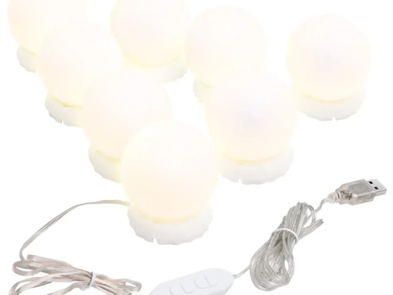 Billede 2 - Lampesæt til spejl 8 LED-lamper varm hvid og kold hvid