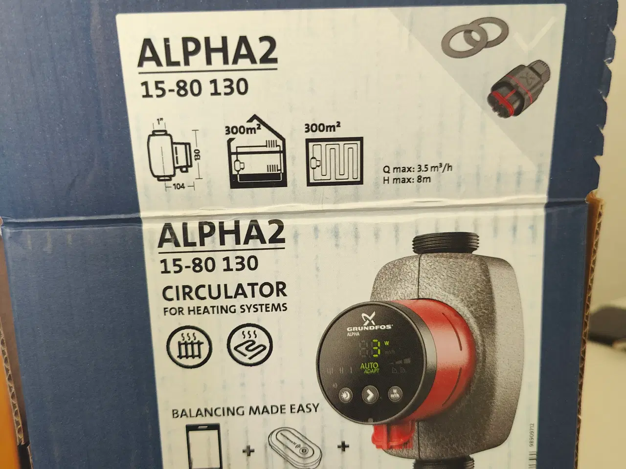 Billede 2 - Grundfos ALPHA2 15-80 130 pumpe