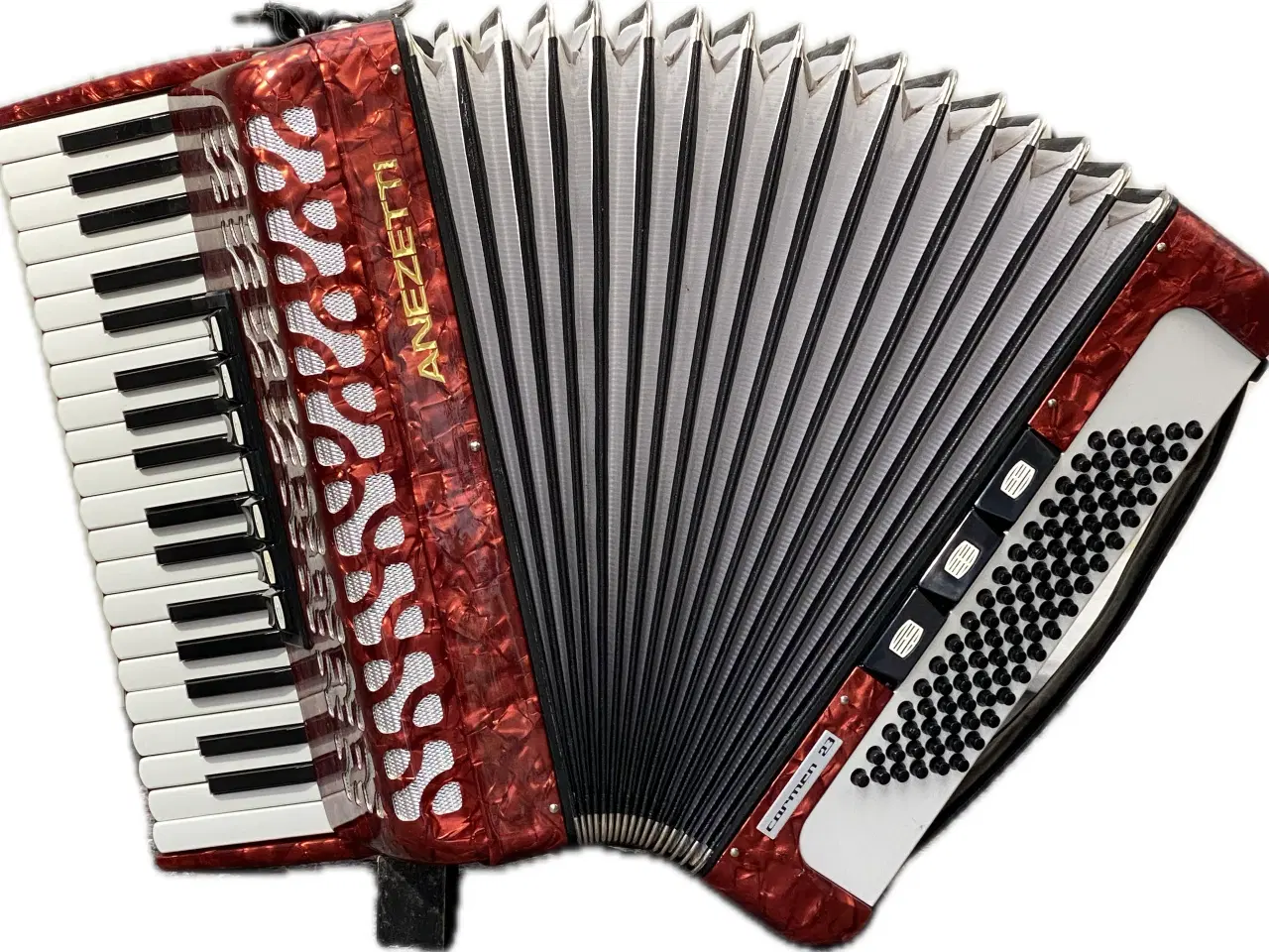 Billede 1 - ANEZETTI harmonika – 37 tangenter – flot blodrød