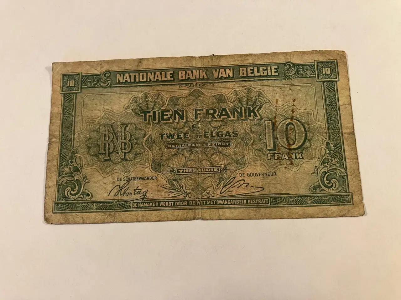 Billede 2 - 10 Francs 1943 Belgium