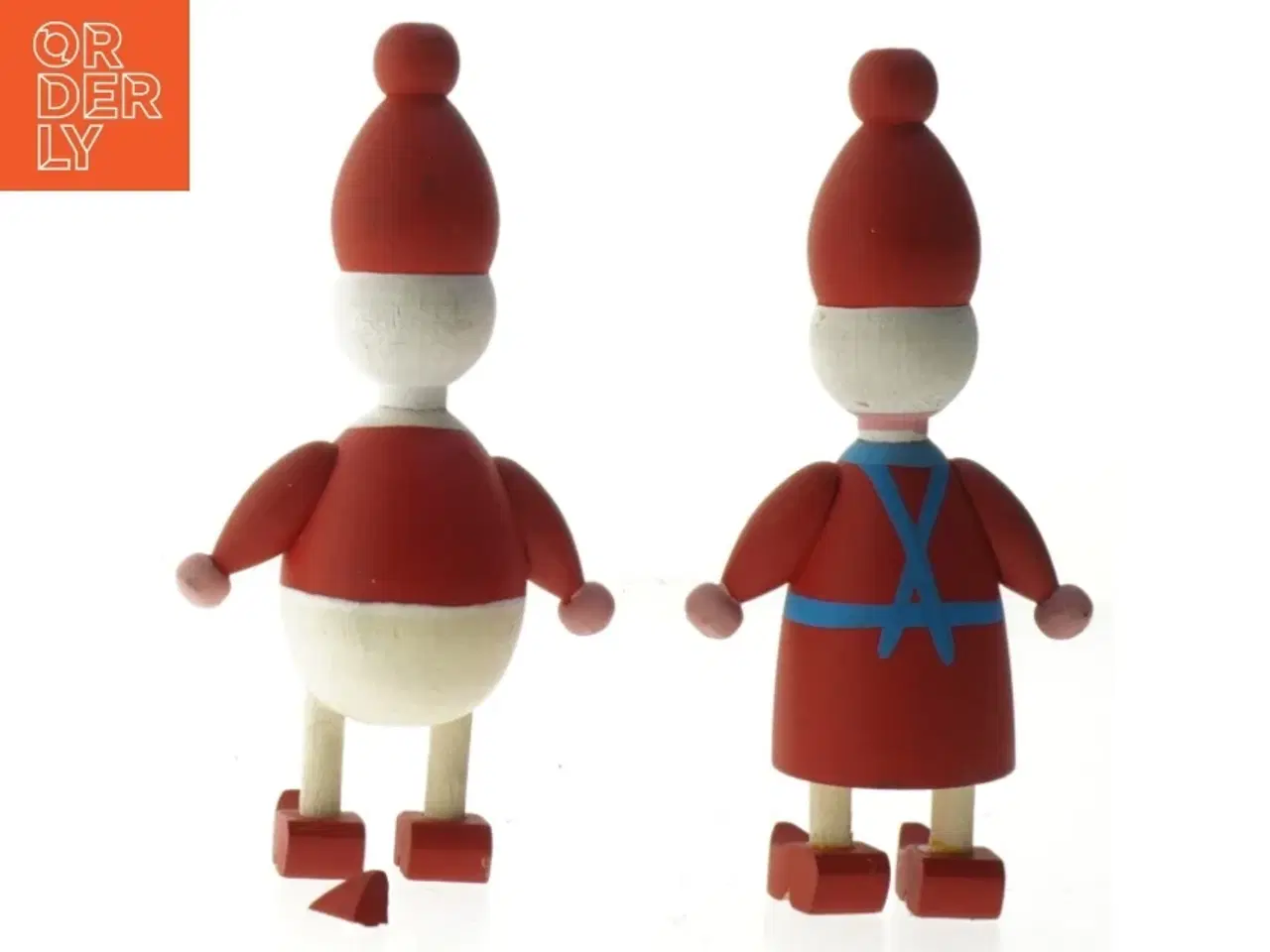 Billede 3 - Træfigurer af nisse par (str. 16,5 cm)