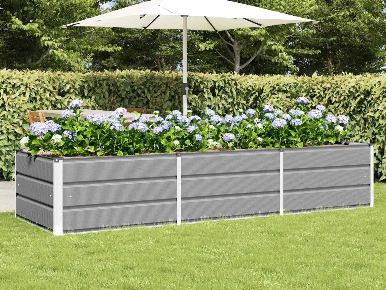 Billede 1 - Plantekasse Lysegrå 240 x 80 x 45 cm Stål