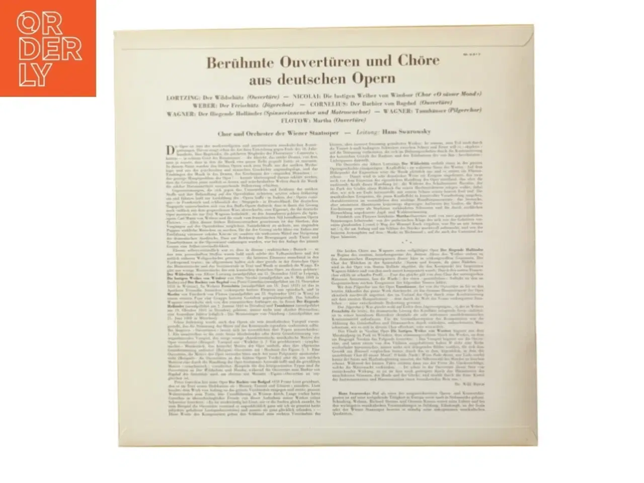 Billede 2 - Berühmte Ouvertüren und Chre aus deutschen Opern LP fra Concert Hall