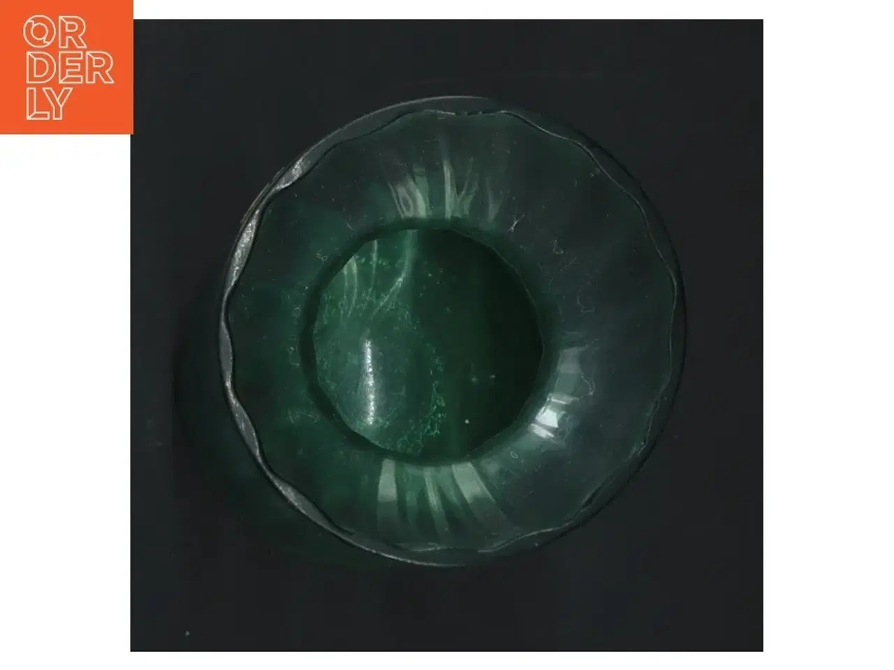 Billede 2 - Grøn glasvase (str. H. 18 cm. ø 8 cm)
