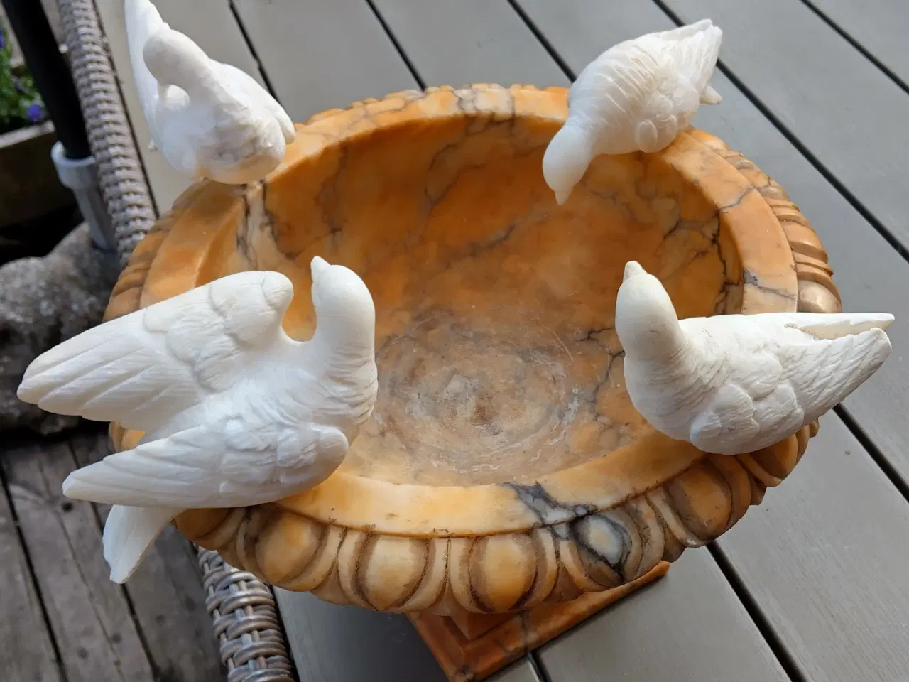 Billede 3 - Marmor opsats med Fugle