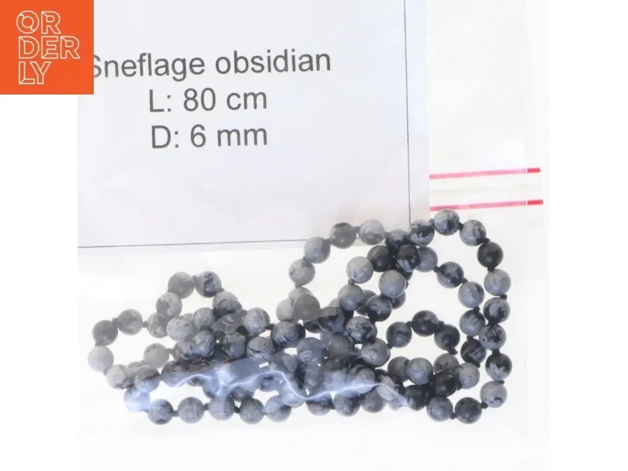 Billede 2 - Snefnug obsidian halskæde (str. 80 cm)