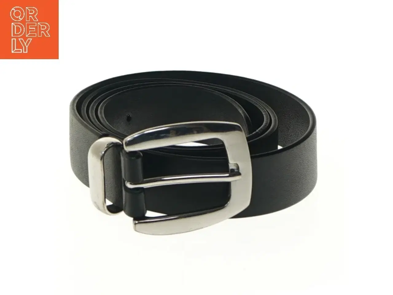 Billede 1 - Sort bælte med sølvspænde (str. 114 cm)