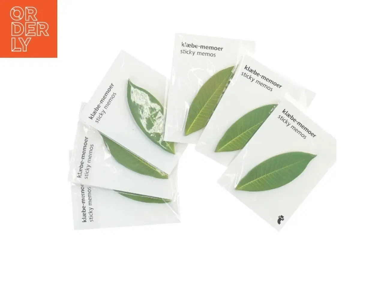Billede 1 - Seks pakker selvklæbende memoer (post-it notes) i bladform (10 cm)