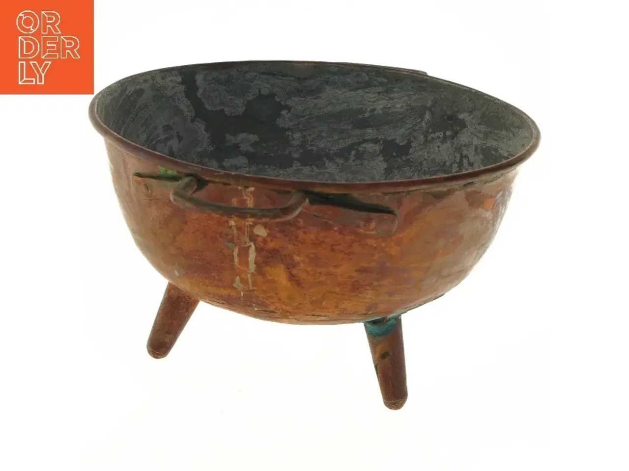 Billede 1 - Kobbergryde med ben (str. Ø 21 cm)