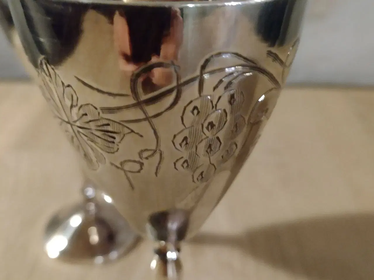 Billede 2 - 2 sølv/sølvplet vin glas