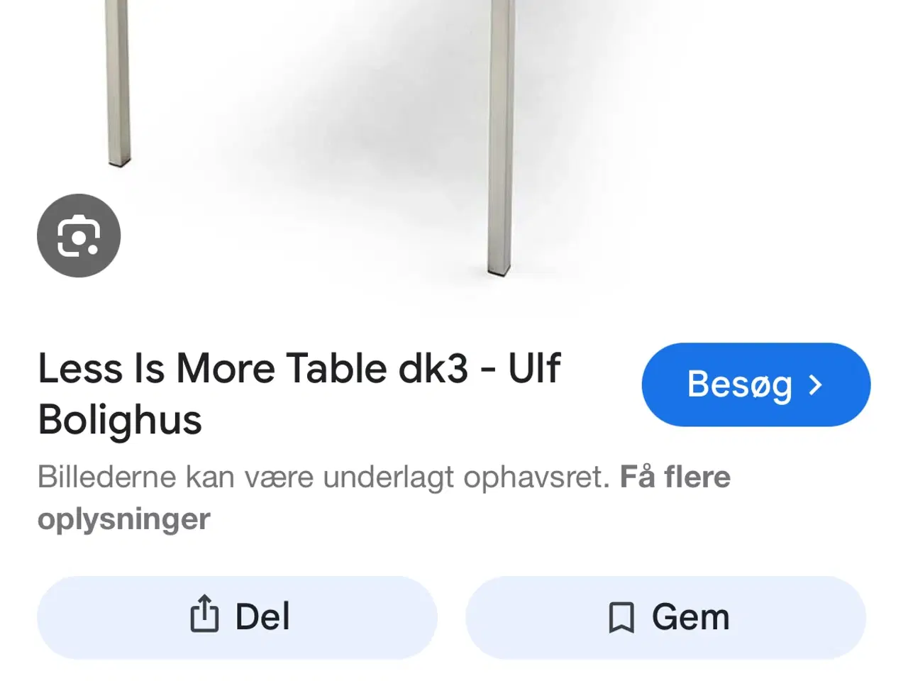 Billede 7 - Spise bord 
