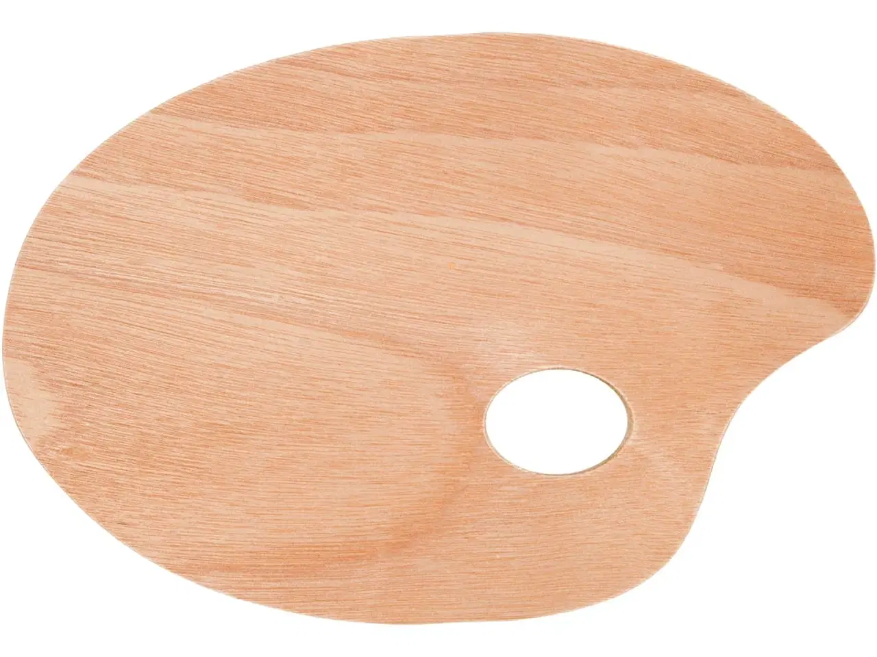 Billede 1 - Malerpalette i lyst træ 20x30 cm med tommelfingerhul