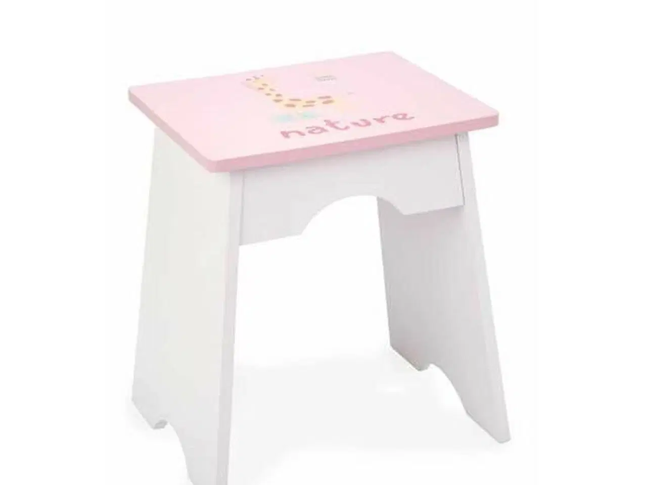 Billede 2 - Sminkebord til børn Arias med taburet - 65 × 36 × 95 cm, hvid/rosa