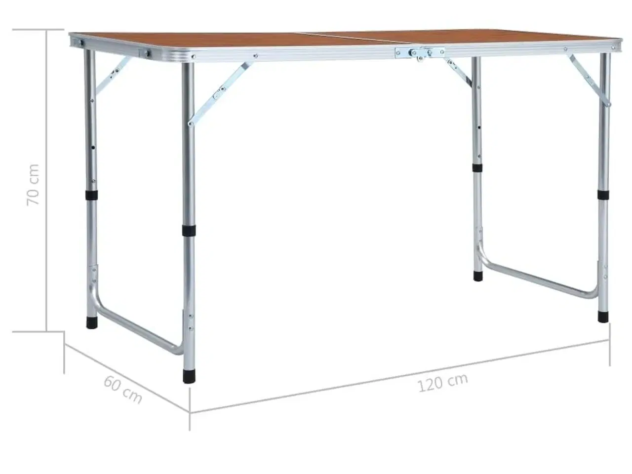 Billede 9 - Foldbart campingbord aluminium 120 x 60 cm