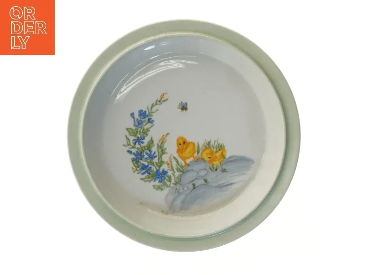 Billede 1 - Dekorativ skål med kyllingemotiv fra Suisse Langenthal (str. Ø 26,3 cm)