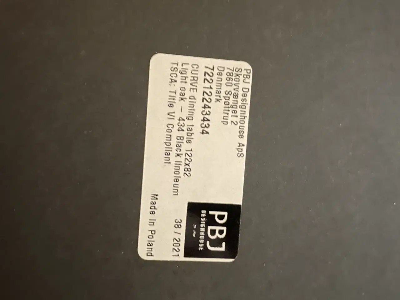 Billede 12 - Curve spisebord fra Pbj design sort linoleum og Eg