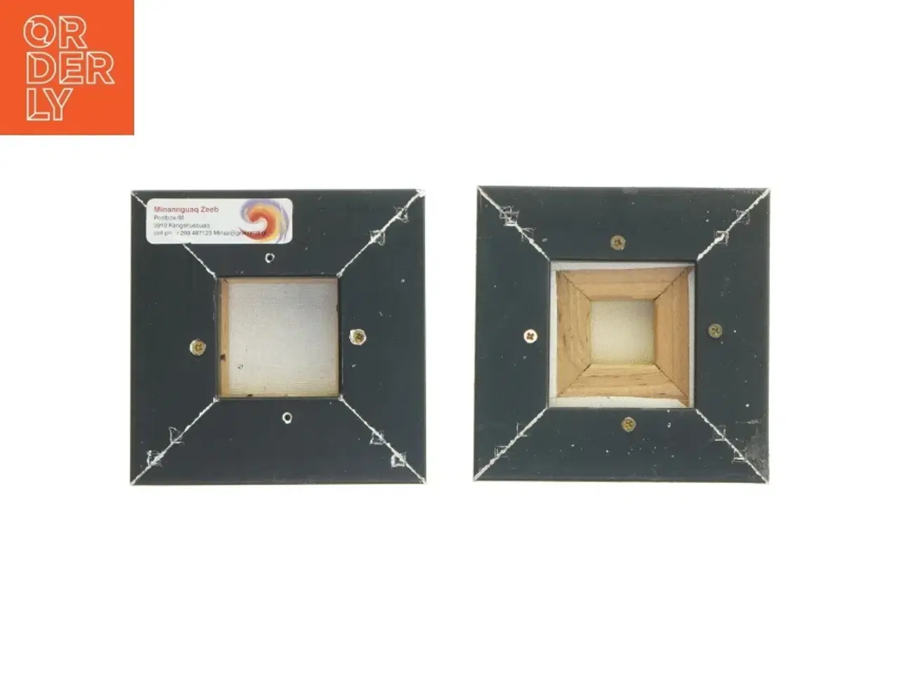 Billede 2 - Små malerier i ramme fra Minannguaq Zeeb (str. 13,5 cm. x. 13,5 cm. 2 styk)