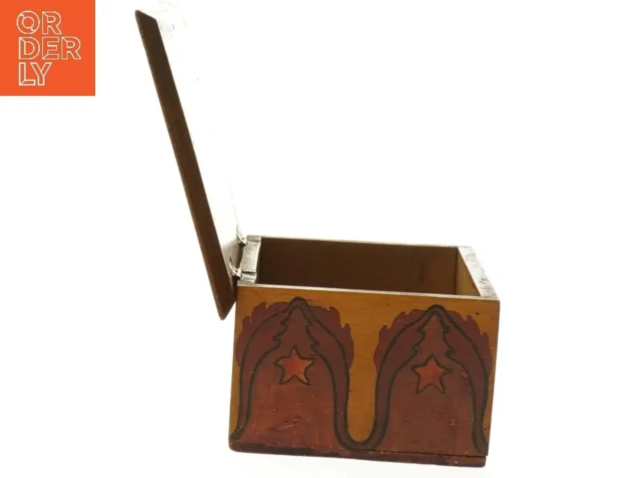 Billede 3 - Dekoreret trækasse med skibsmaleri (str. 16x10x6 cm)