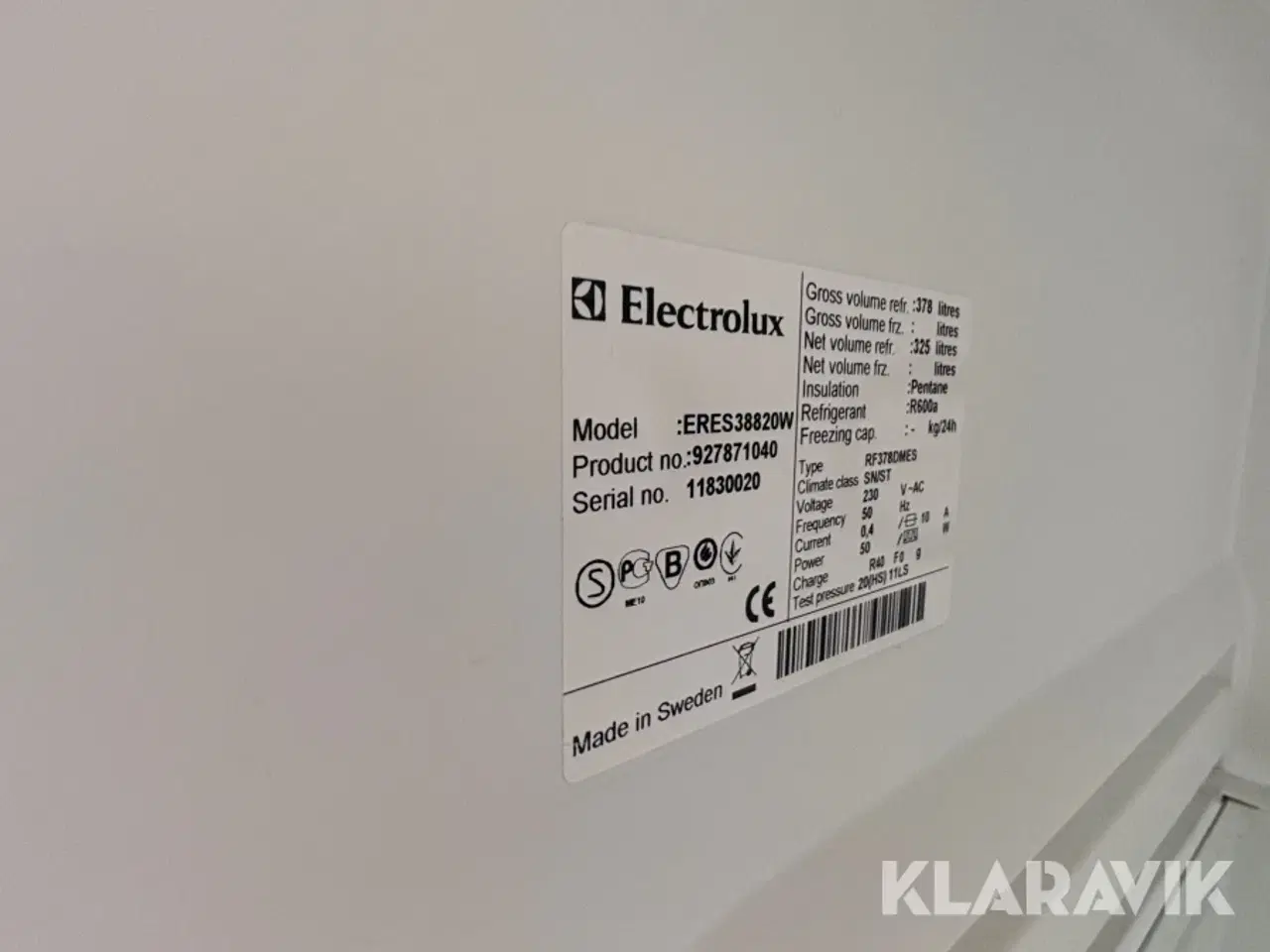 Billede 10 - Køleskab Electrolux ERES38820W