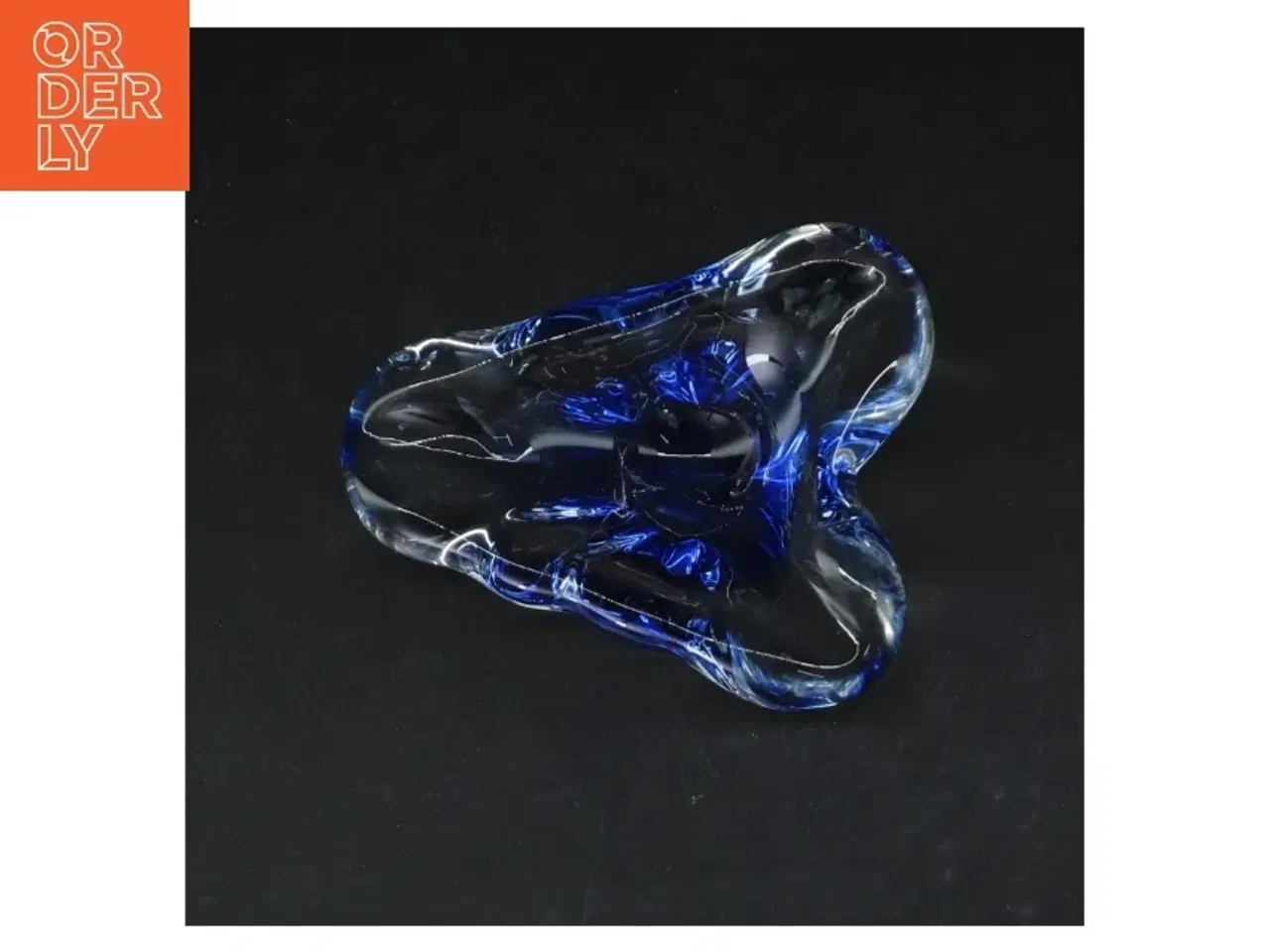 Billede 2 - Blåt glas kunstværk (str. 13,5 cm)