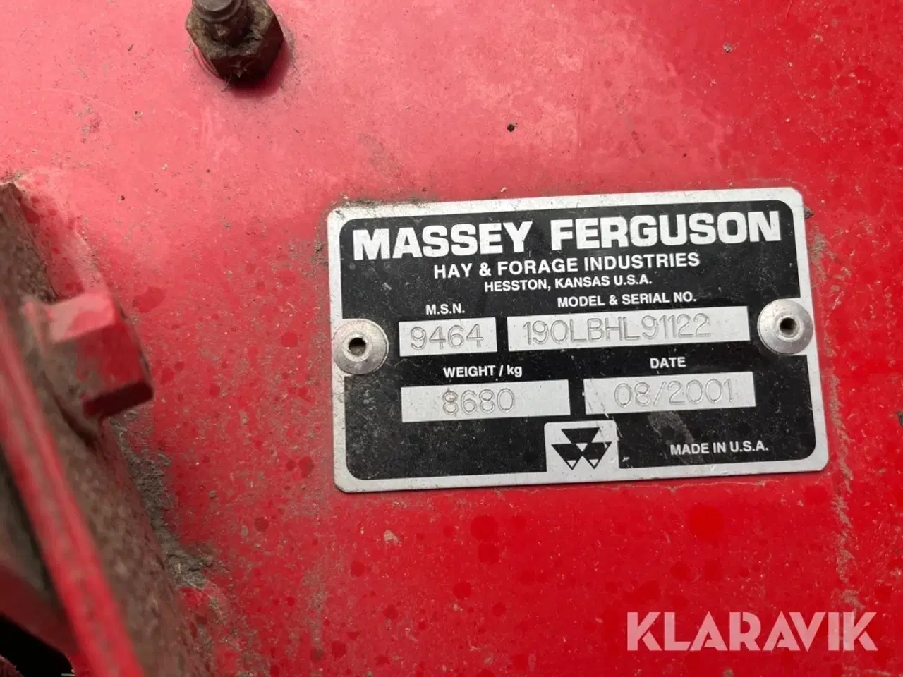 Billede 5 - Ballepresser Massey Ferguson 190 LB
