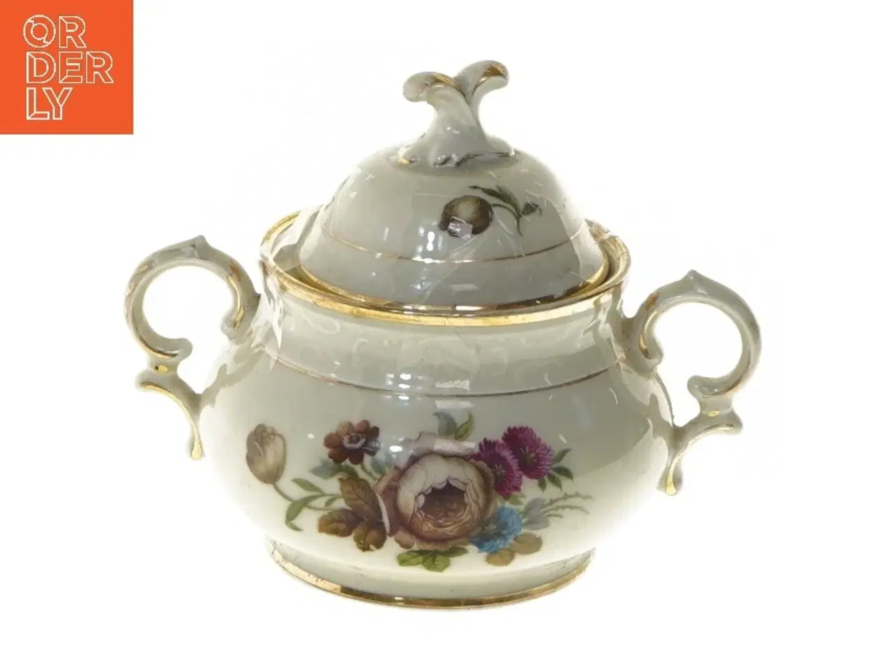 Billede 1 - Porcelæn sukkerskål med blomsterdesign Rosenborg ogfra Københavns Porcelains Maleri (str. Ø 12 cm)