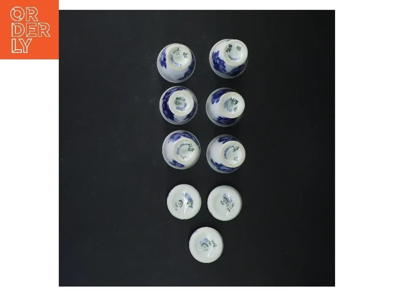 Billede 3 - Æggebægere/saltkar med blå blomst design fra Royal Copenhagen (str. 6x5 cm)