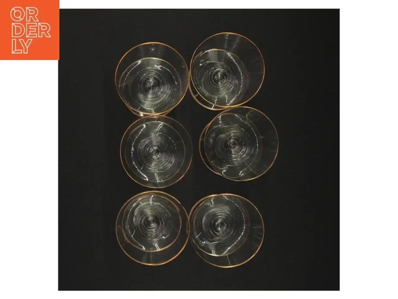 Billede 4 - Vintageglas med guldkant (str. 10 x 6 cm)