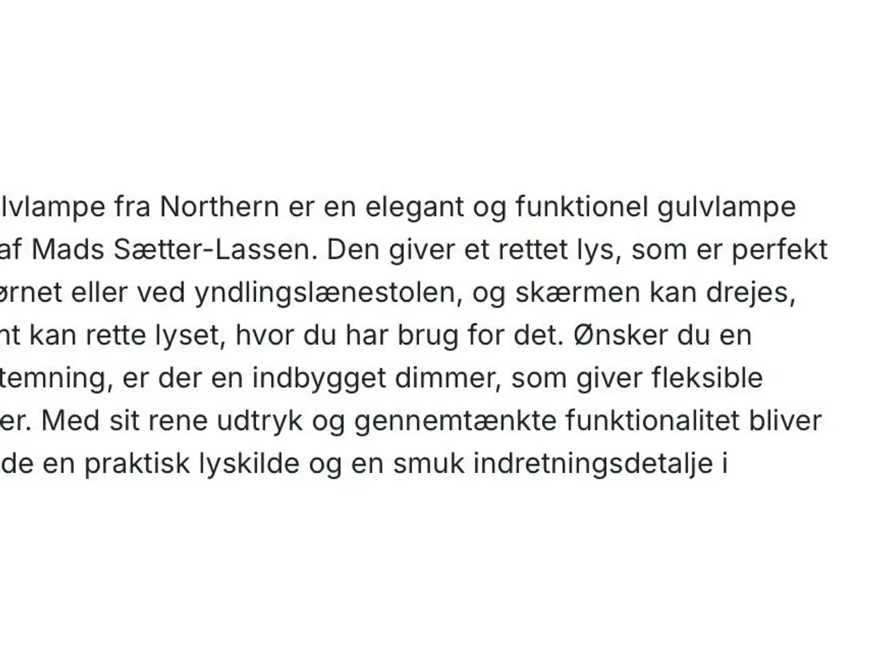 Billede 3 - Ny hvid BUDDY GULVLAMPE