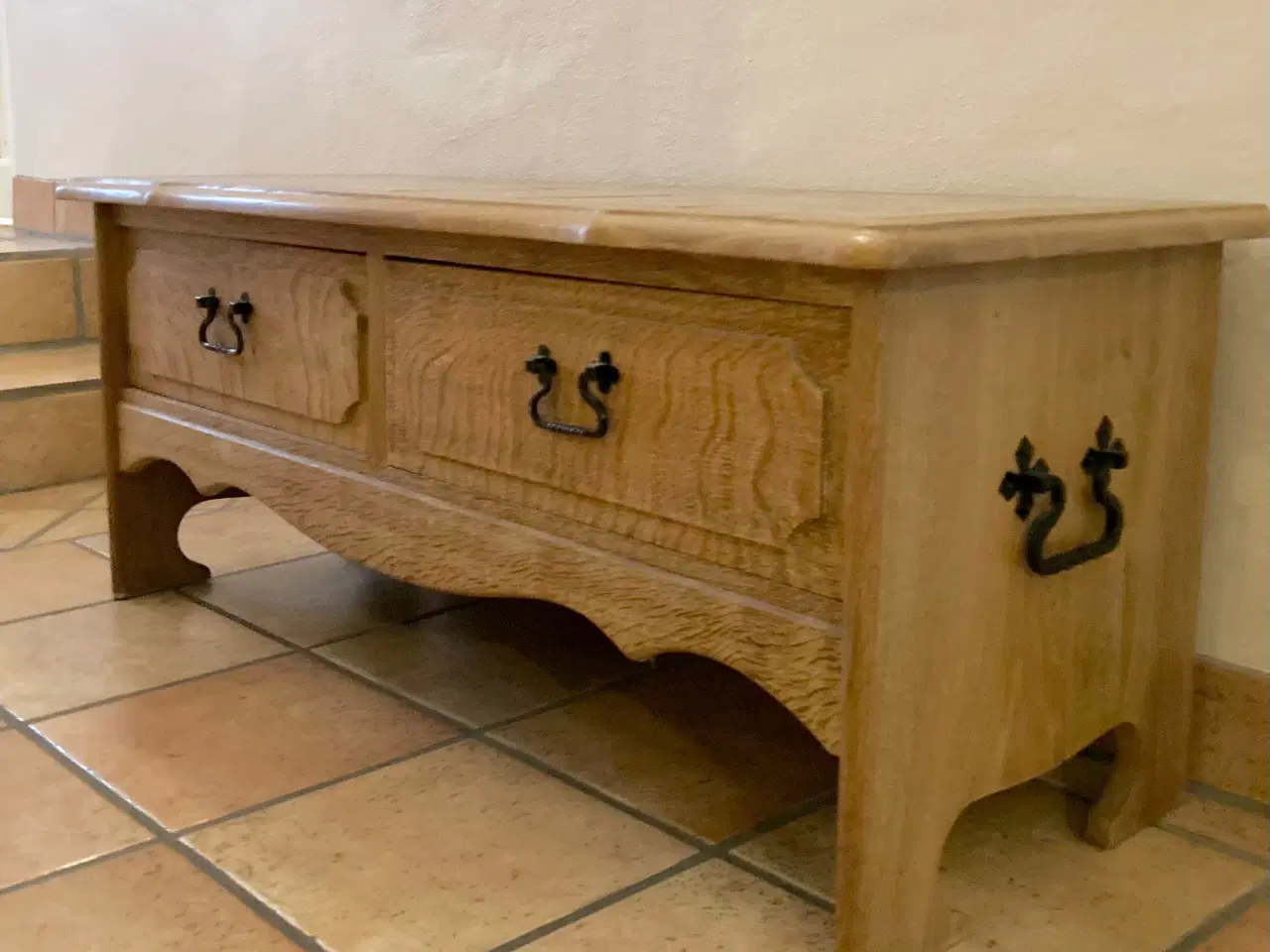 Billede 5 - Kommode massiv eg, 1970’erne 2 skuffer Håndlavede