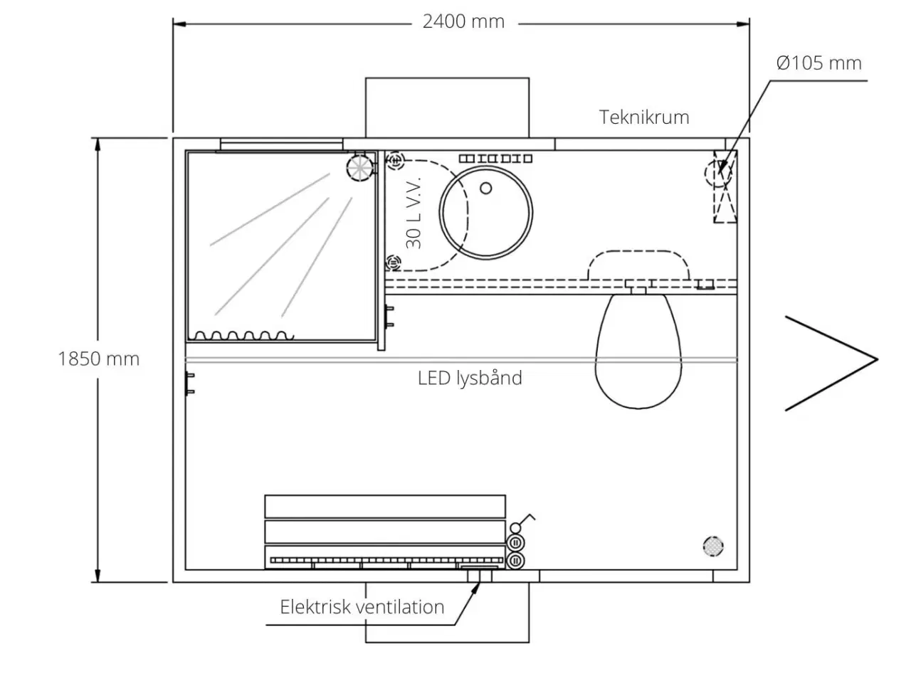 Billede 7 - Toiletvogn med bad