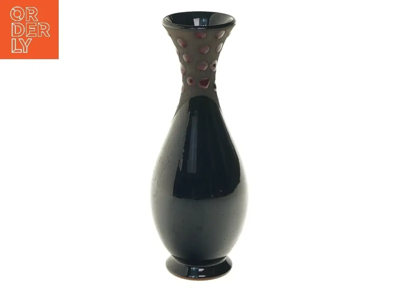 Billede 4 - Sort vase med mønster (str. Ø 5,5 cm længde 20 cm)