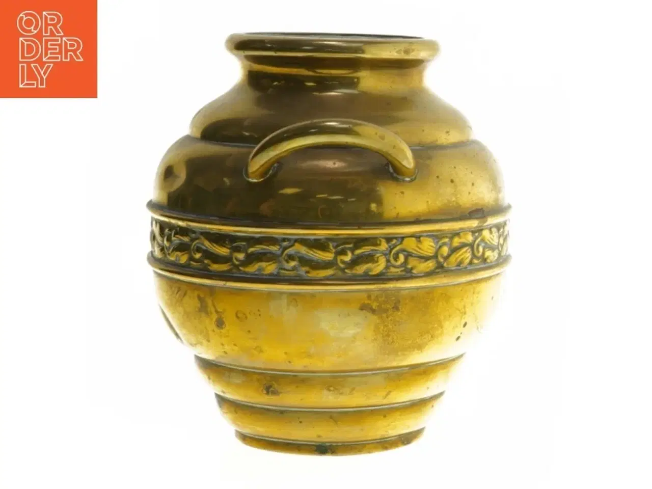 Billede 2 - Antik messing vase (str. 19 cm)