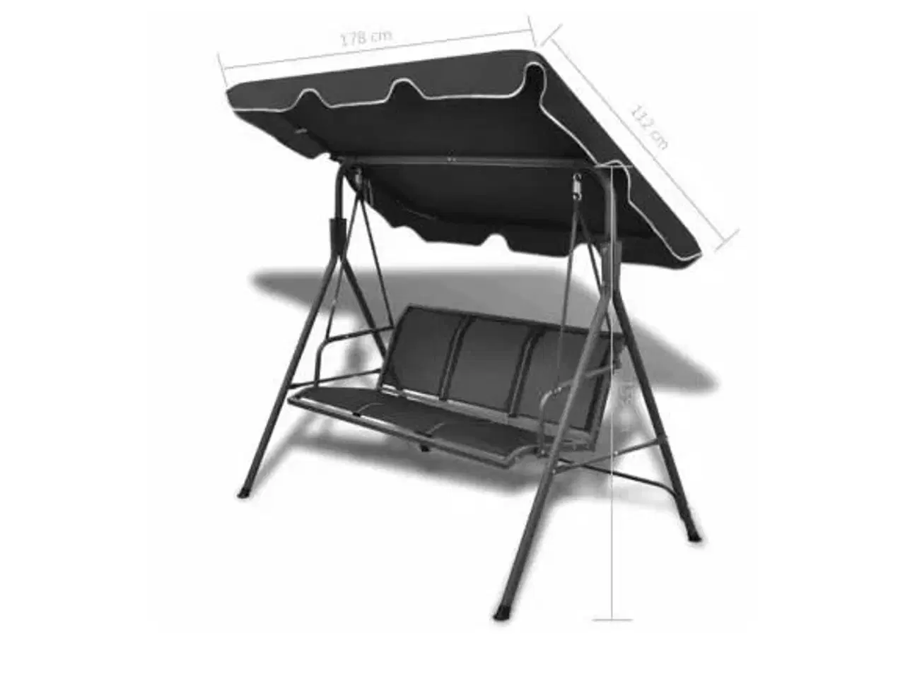 Billede 6 - Gyngesofa til haven med baldakin sort