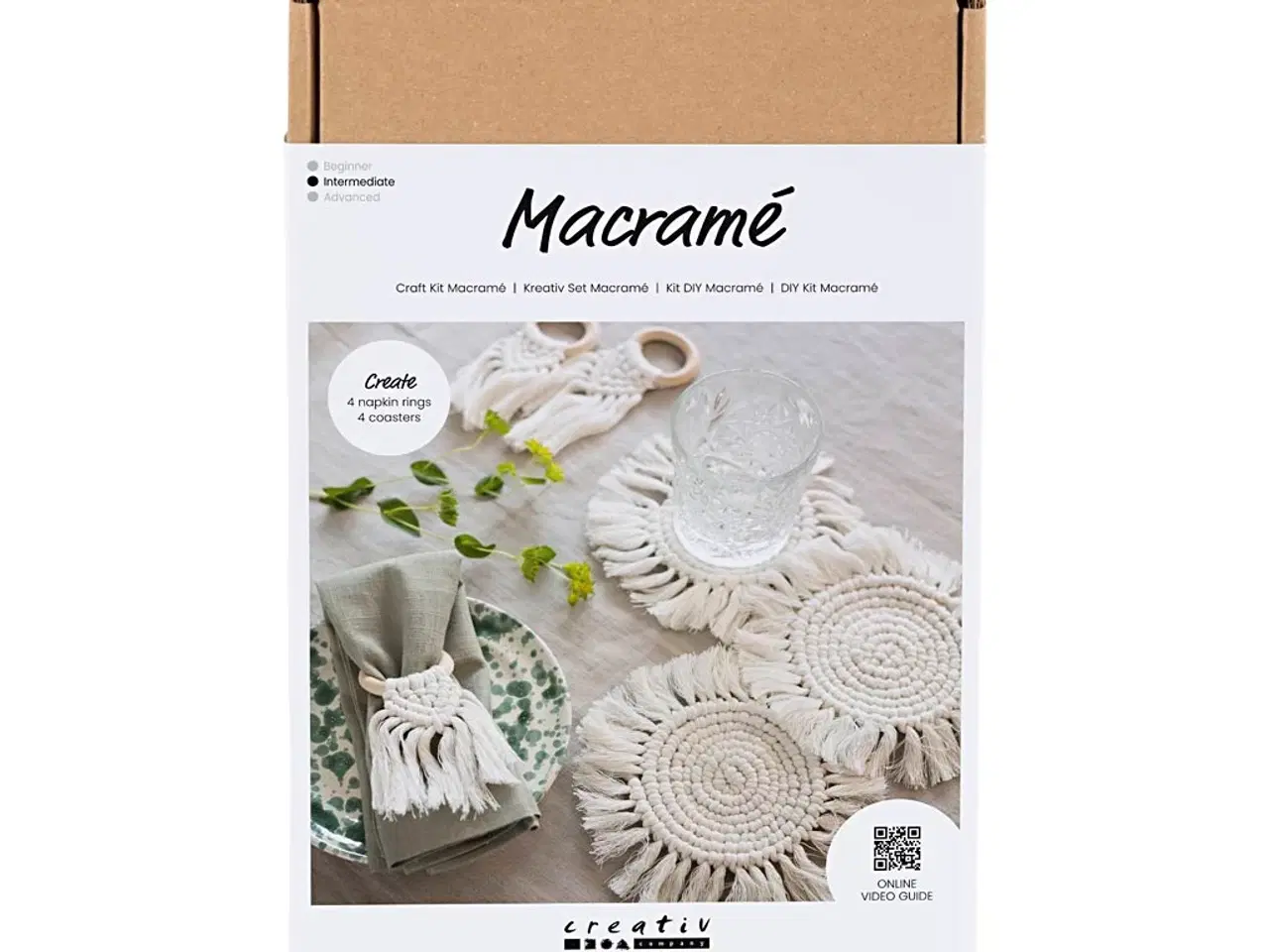 Billede 1 - DIY Macramé Kit til Servietringe og Glasbrikker