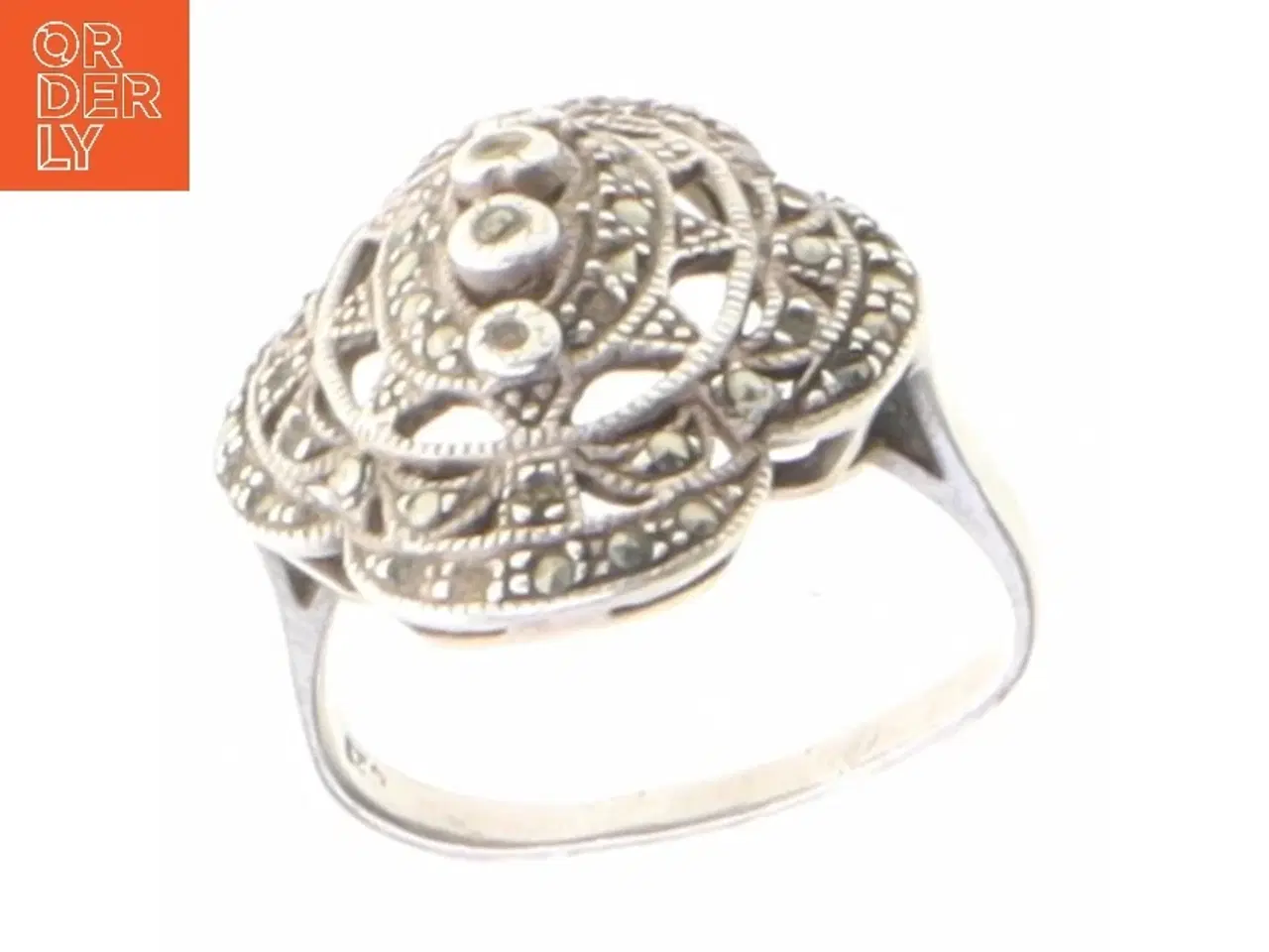 Billede 1 - Sølv ring med filigran mønster (str. Ø 52 mm)