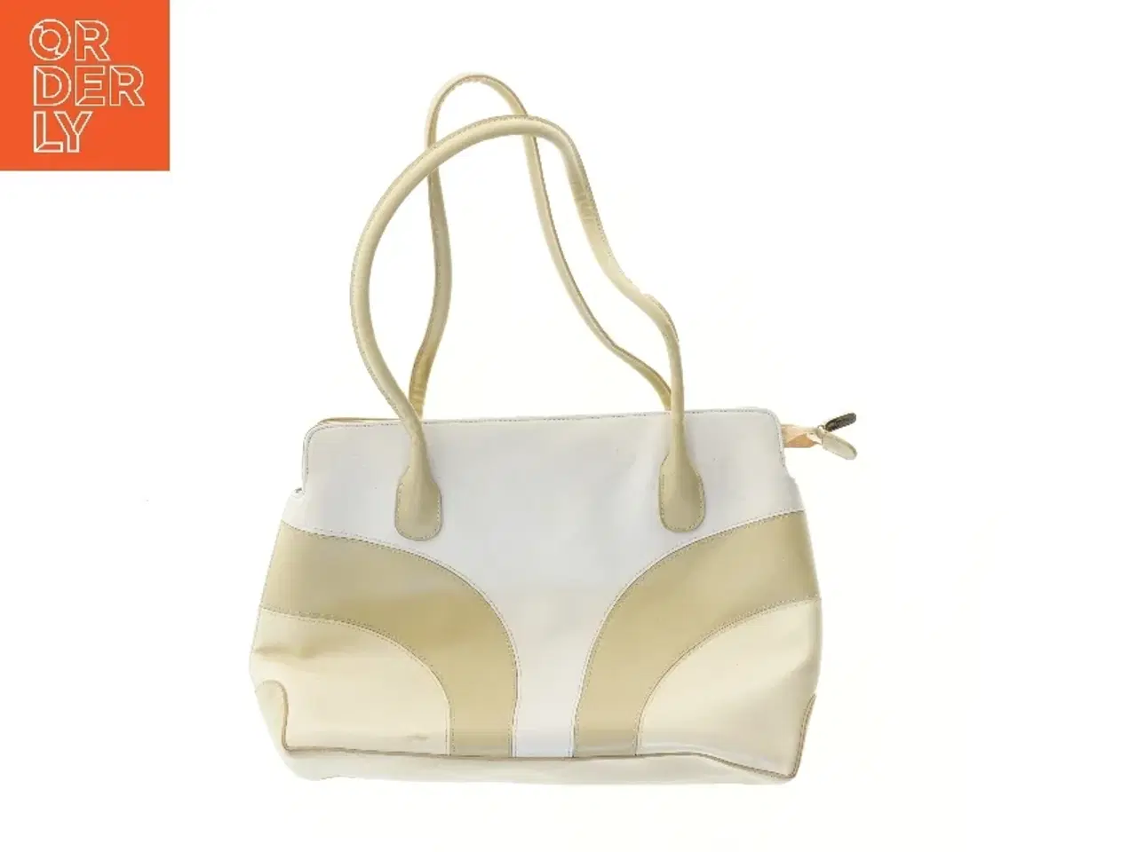 Billede 1 - Hvid og beige håndtaske fra David Jones (str. 38x24 cm)