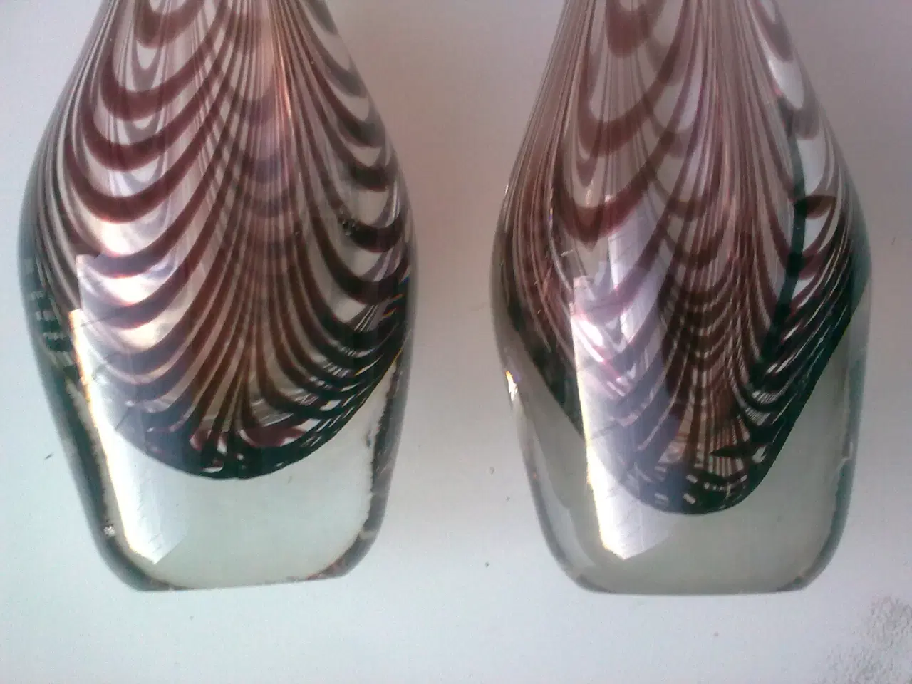 Billede 2 - Stribet næbvase Kastrup glas Holmegaard