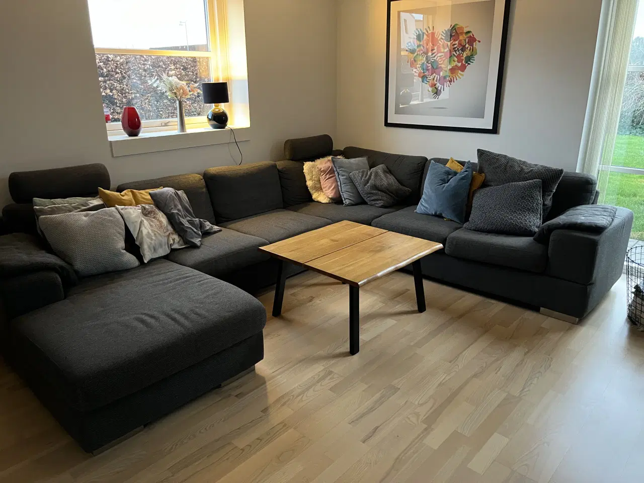 Billede 2 - Grå stof chaiselong sofa