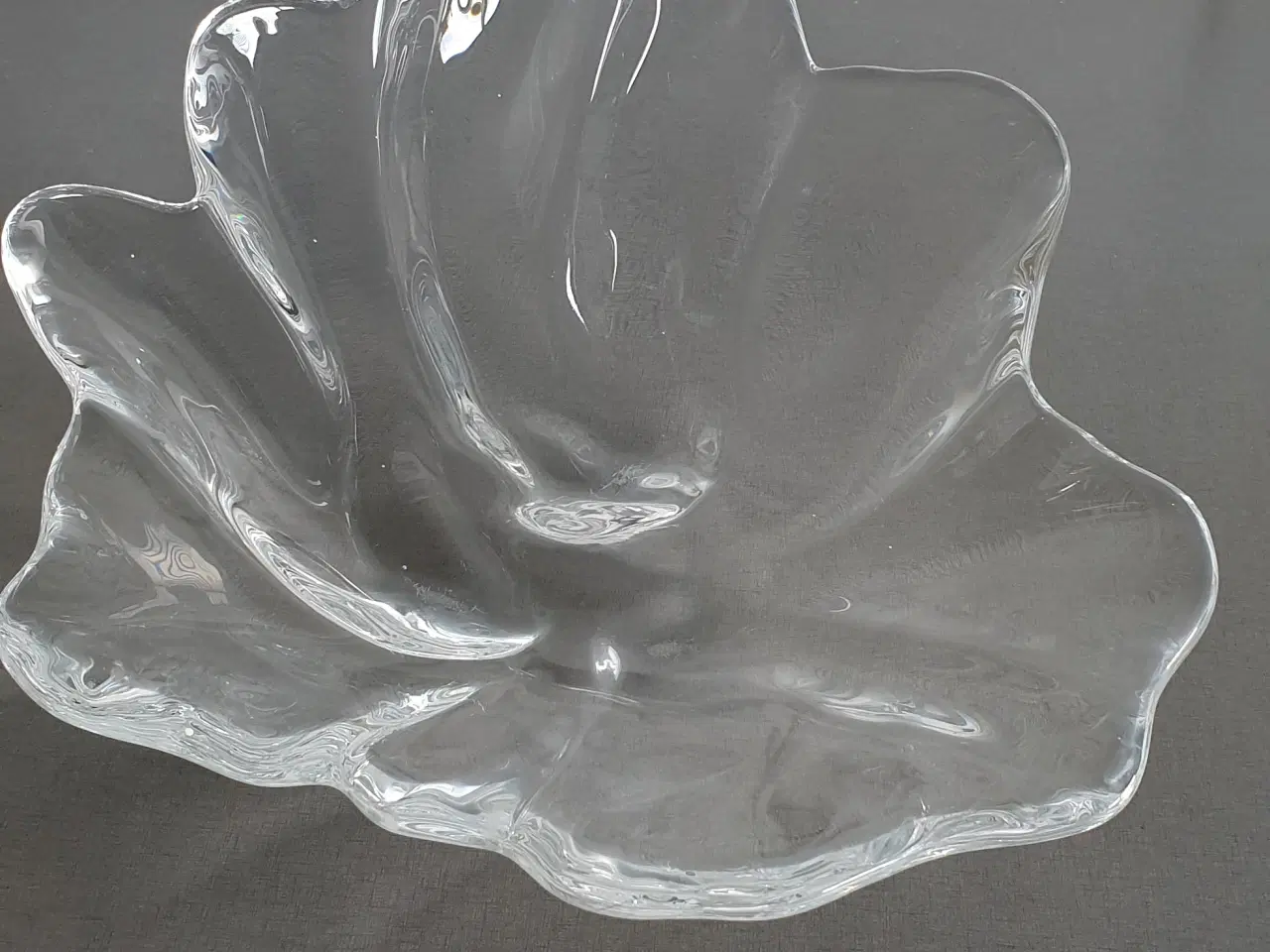 Billede 3 - Glas/blad fad Fra Holmegaard glasværk