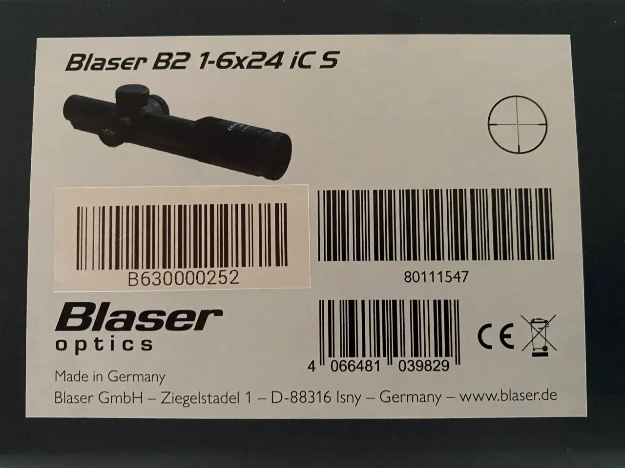 Billede 8 - Blaser B2 1x6x24 IC S sigtekikkert