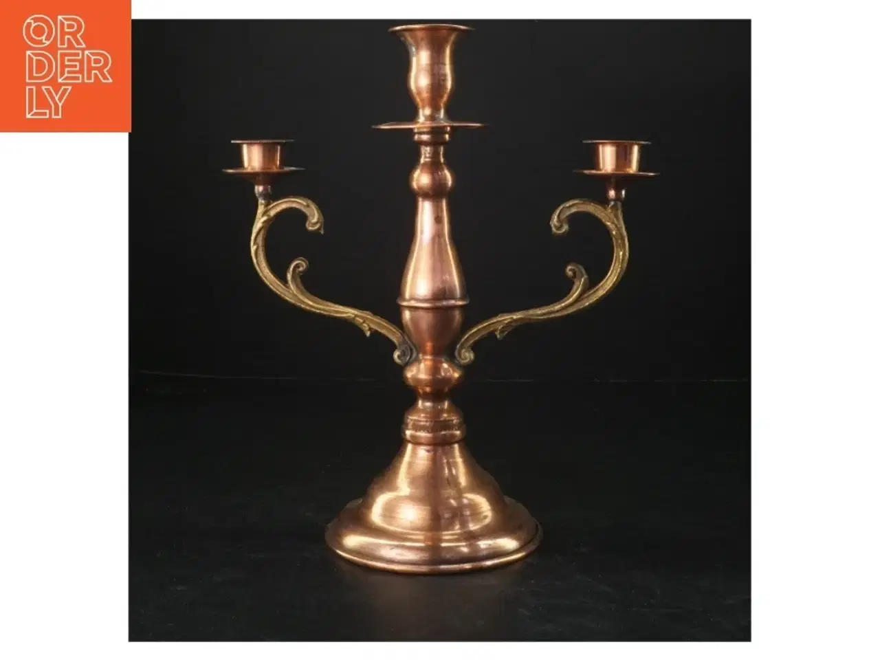 Billede 1 - Klassisk kobber lysestage (str. 27x24 cm)