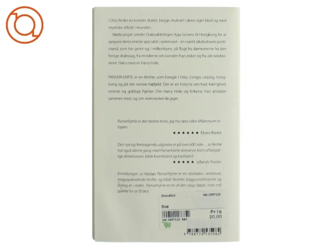 Billede 2 - Panserhjerte af Jo Nesbø (Bog)