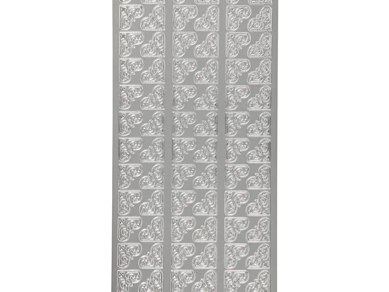 Billede 1 - Sølv Hjørne Stickers - 10x23 cm, 1 Ark