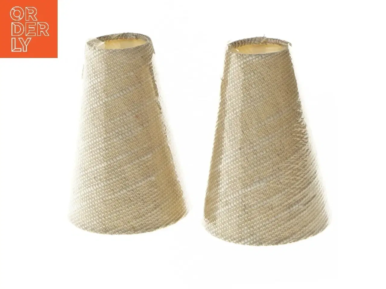 Billede 1 - Lampeskærme i flettet materiale fra Ørslev (str. 14 cm)
