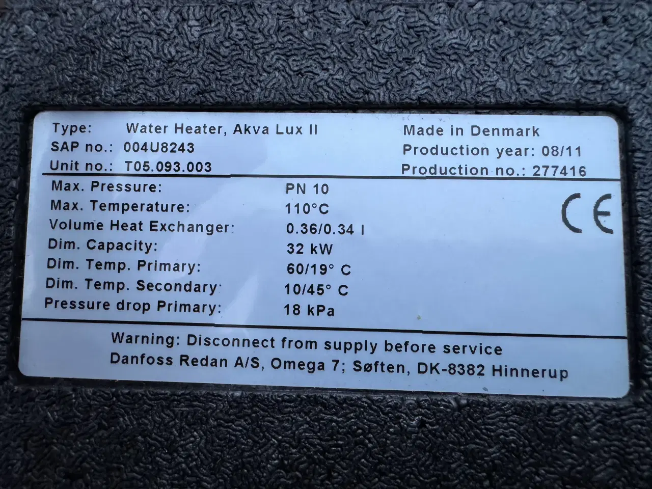 Billede 3 - Varmeveksler Danfoss - Redan 